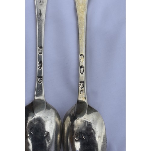 135 - SET 3 EARLY IRISH SILVER SPOONS 224 GRAMS