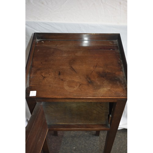 178 - GEORGIAN MAHOGANY GALLERY BACK POT CUPBOARD