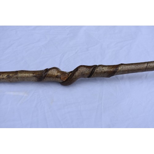 211 - HORN HANDLED TWISTED HAZEL WALKING STICK