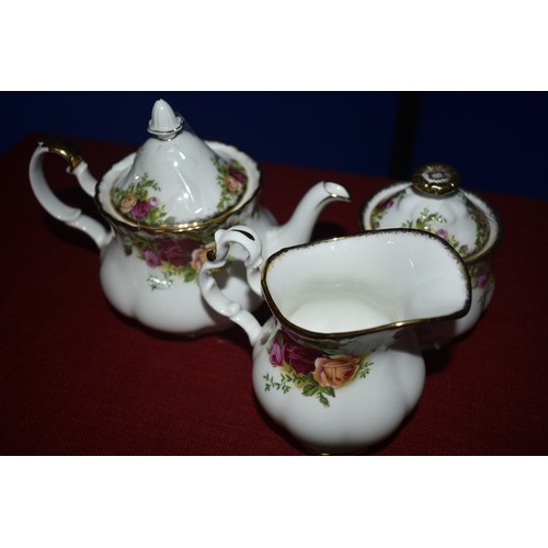 246 - 3 PIECE TEA FOR 1 ROYAL ALBERT OLD COUNTRY ROSE