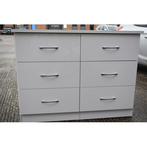 247 - 6 DRAWER WHITE HIGH GLOSS CHEST