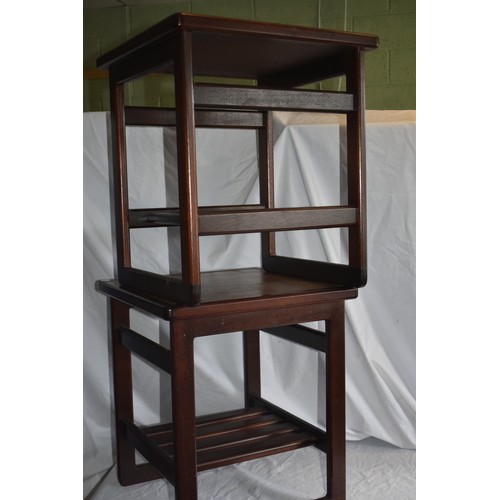 257 - PAIR OF RETRO ROSEWOOD TILE TOP MAGAZINE TABLES