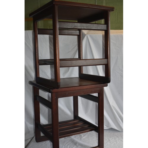 257 - PAIR OF RETRO ROSEWOOD TILE TOP MAGAZINE TABLES