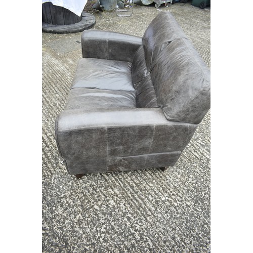 263 - BROWN LEATHER 2 SEATER