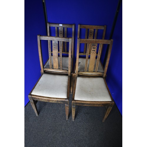 374 - 4 OAK DINING CHAIRS