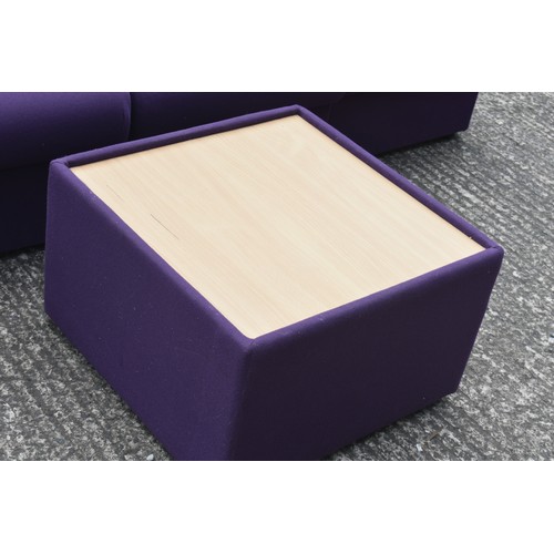 400 - 4 PURPLE RECEPTION TYPE CHAIRS AND POUFFEE