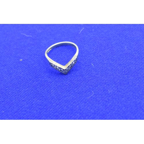 155 - 18CT GOLD & DIAMOND WISHBONE RING