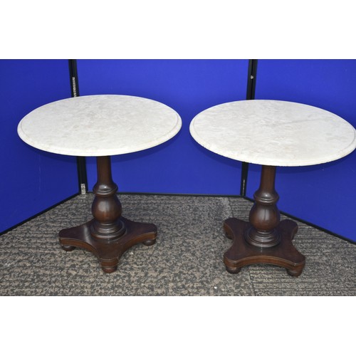 289 - PAIR OF MARBLE TOPPED VICTORIAN SIDE TABLES