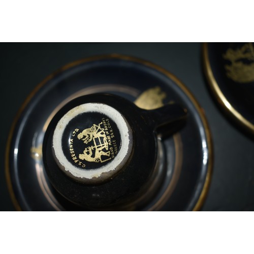 298 - HAND PAINTED GREEK COFFEE SET 24K TRIM