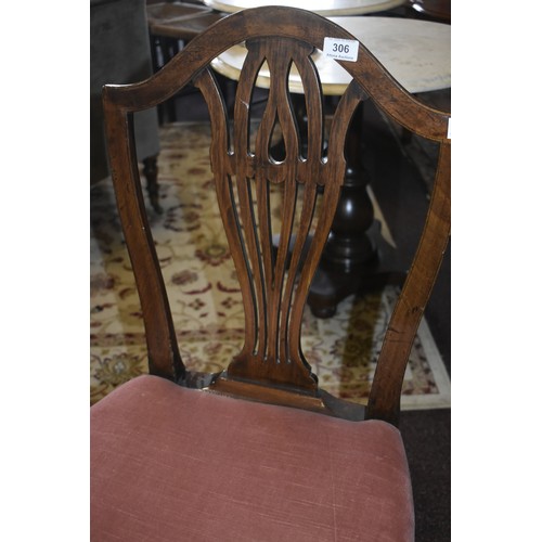 306 - GEORGIAN MAHOGANY SIDE CHAIR