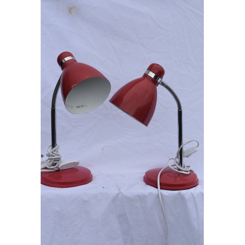 6 - PAIR OF RED DESK LAMPS