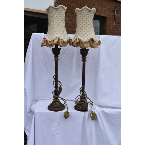 51 - PAIR OF GILT TABLE LAMPS