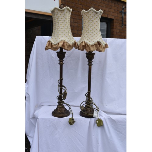 51 - PAIR OF GILT TABLE LAMPS