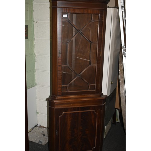 2 - MAHOGANY CORNER CABINET
