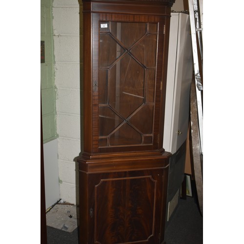 2 - MAHOGANY CORNER CABINET