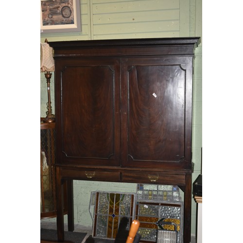 47 - 2 DOOR VICTORIAN MAHOGANY BOOKCASE