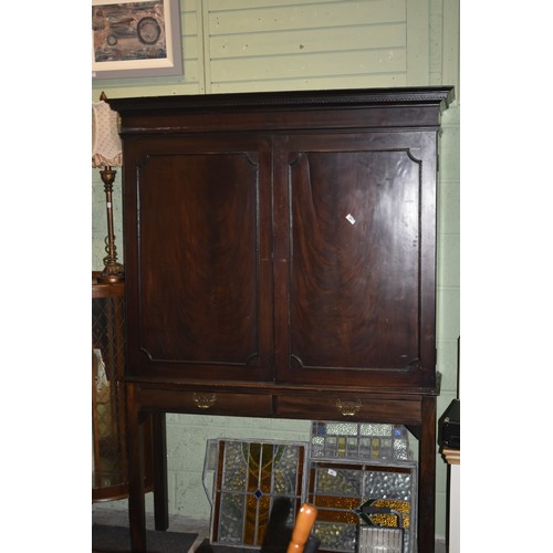 47 - 2 DOOR VICTORIAN MAHOGANY BOOKCASE
