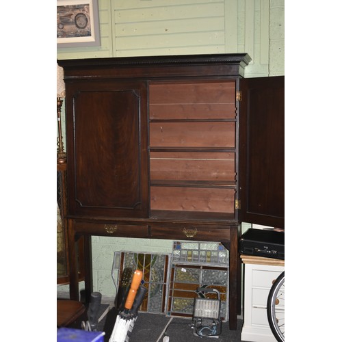 47 - 2 DOOR VICTORIAN MAHOGANY BOOKCASE