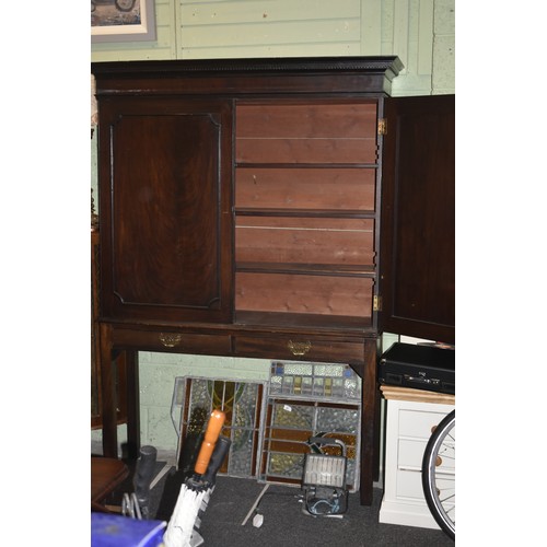 47 - 2 DOOR VICTORIAN MAHOGANY BOOKCASE