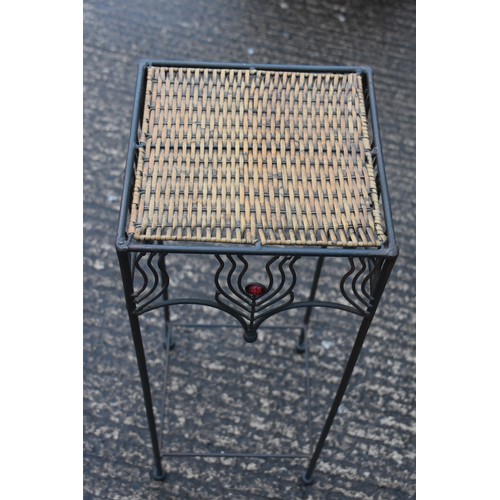 15 - WICKER AND METAL PLANTSTAND