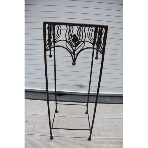 15 - WICKER AND METAL PLANTSTAND