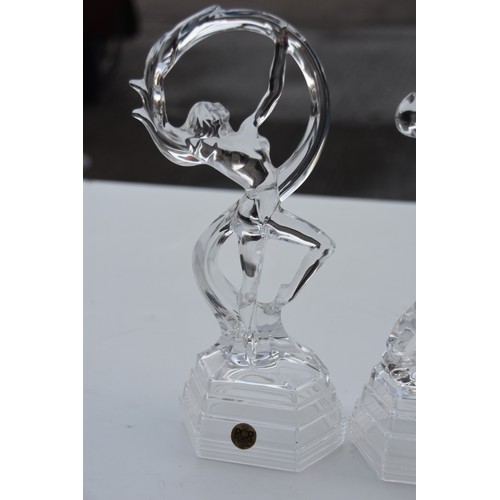 52 - PAIR OF ROC CRYSTAL DANCE FIGURINES