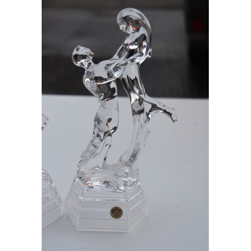 52 - PAIR OF ROC CRYSTAL DANCE FIGURINES