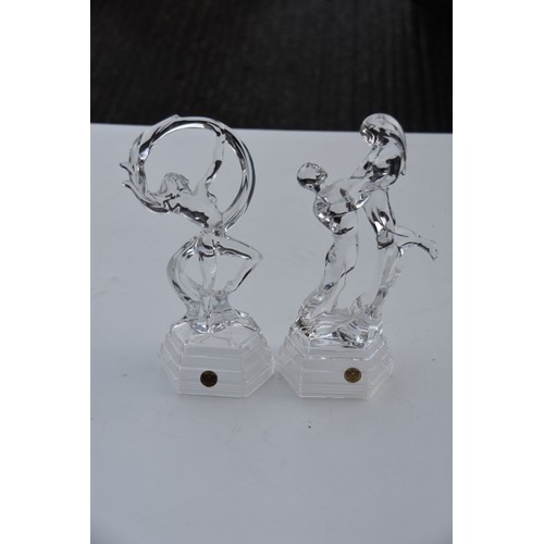 52 - PAIR OF ROC CRYSTAL DANCE FIGURINES