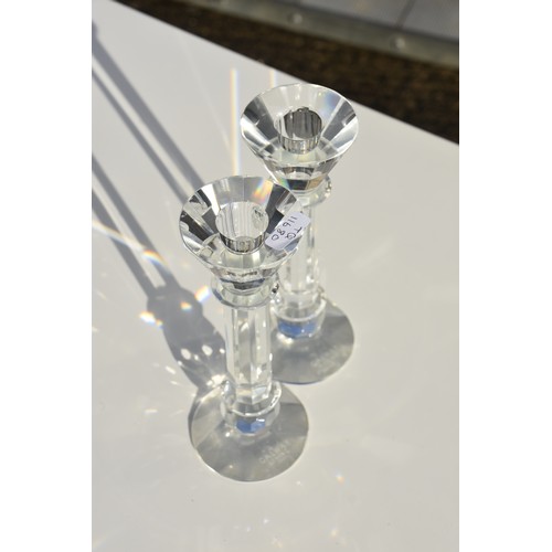 56 - PAIR GALWAY CRYSTAL CANDLESTICKS