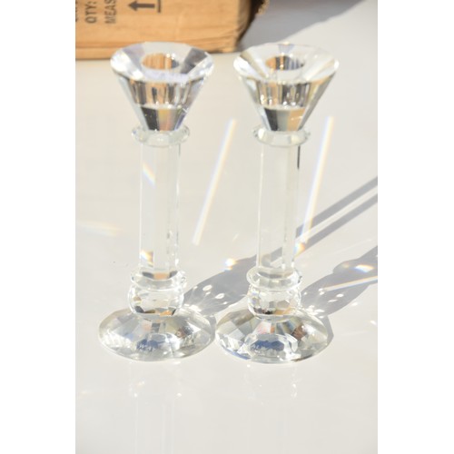 56 - PAIR GALWAY CRYSTAL CANDLESTICKS