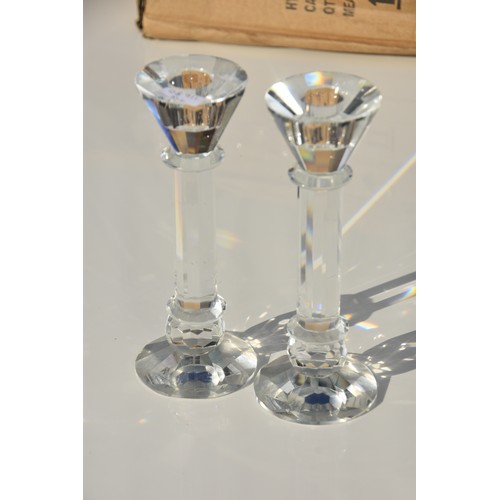 56 - PAIR GALWAY CRYSTAL CANDLESTICKS