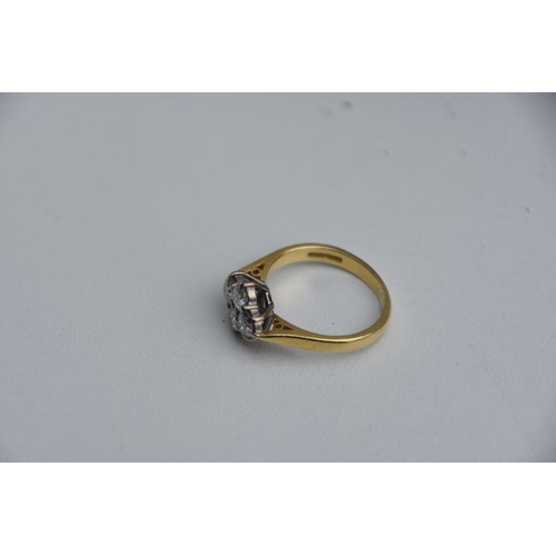 192 - 18CT GOLD 4 STONE 0.80CT DIAMOND RING