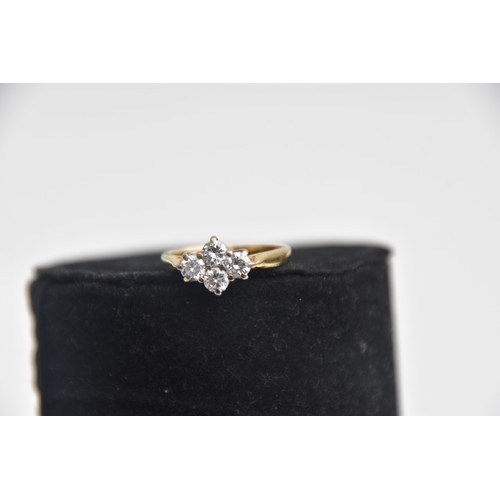 192 - 18CT GOLD 4 STONE 0.80CT DIAMOND RING