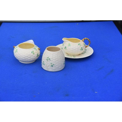 49 - BELLEEK MILK AND SUGAR BOWLS