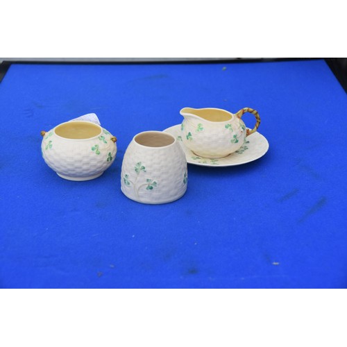 49 - BELLEEK MILK AND SUGAR BOWLS