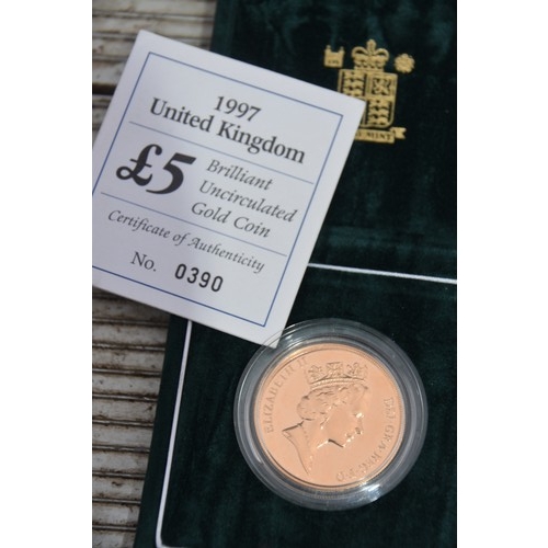 168 - 5 POUND 22 CARAT GOLD COIN UNCIRCULATED