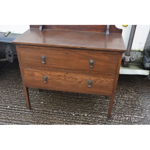 4 - VINTAGE OAK 2 DRAWERED DRESSING TABLE