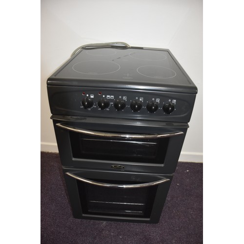 18 - BELLING DOUBLE OVEN WITH CERAMIC TOP GREY COOKER 600MM