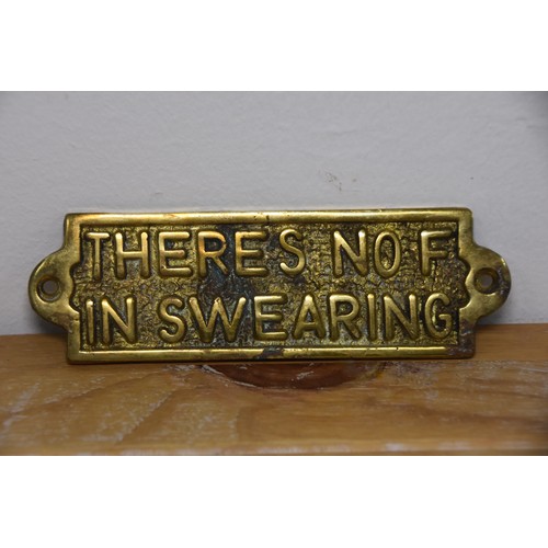 47 - NOVELTY BRASS PLAQUE (SMALL)