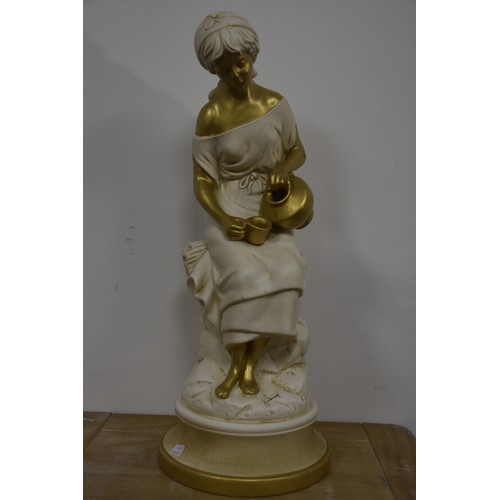 87 - LARGE GILT LADY FIGURE STANDING 2 FOOT