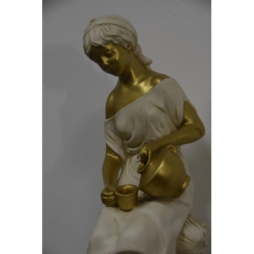 87 - LARGE GILT LADY FIGURE STANDING 2 FOOT