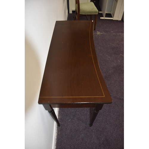 96 - MAHOGANY INLAID 2 DRAWERED HALL TABLE