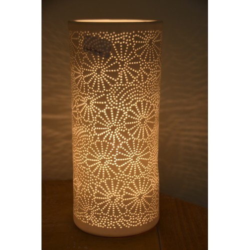 114 - PIERCED BELLEEK LAMP