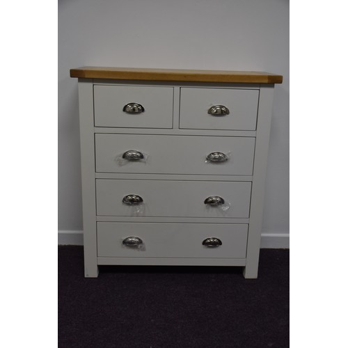 116 - OAK/WHITE 2 OVER 3 CHEST IN VERY GOOD CONDITION