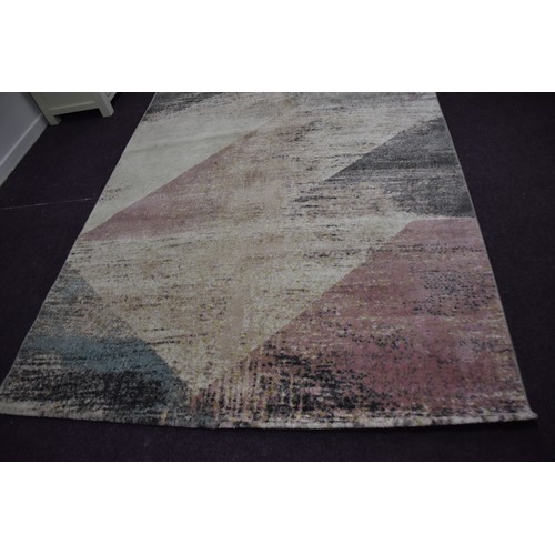 127 - PINK PATTERNED DESIGNER STYLE RUG AS NEW