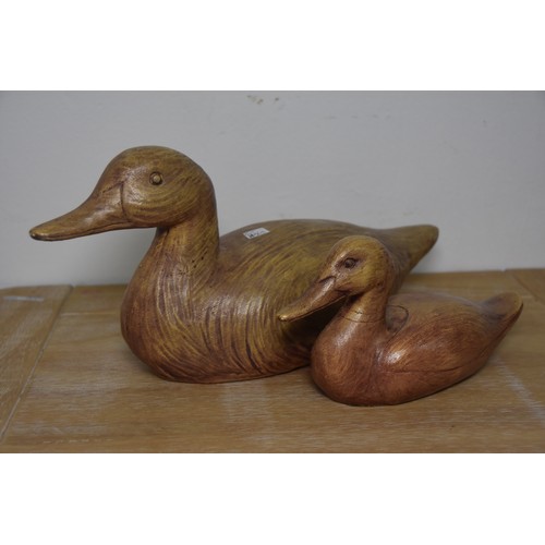 132 - 2 WOODEN DUCKS