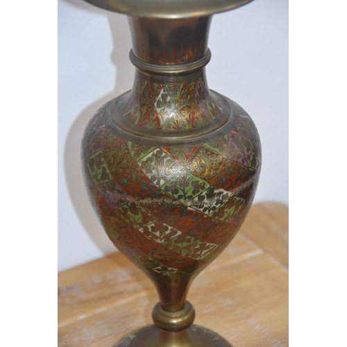 147 - HEAVY ORNATE BRASS VASE