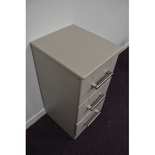 160 - GREY 3 DRAWERED BEDSIDE