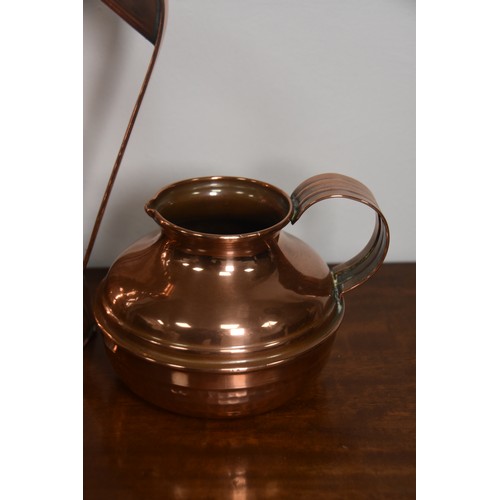 163 - 2 OLD COPPER JUGS