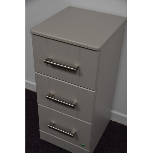 165 - GREY 3 DRAWERED BEDSIDE